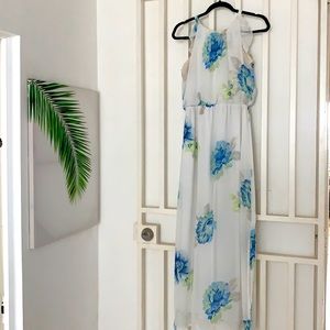 White floral long dress, Medium